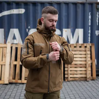 Військова тактична куртка Soft Shell Grifon Койот