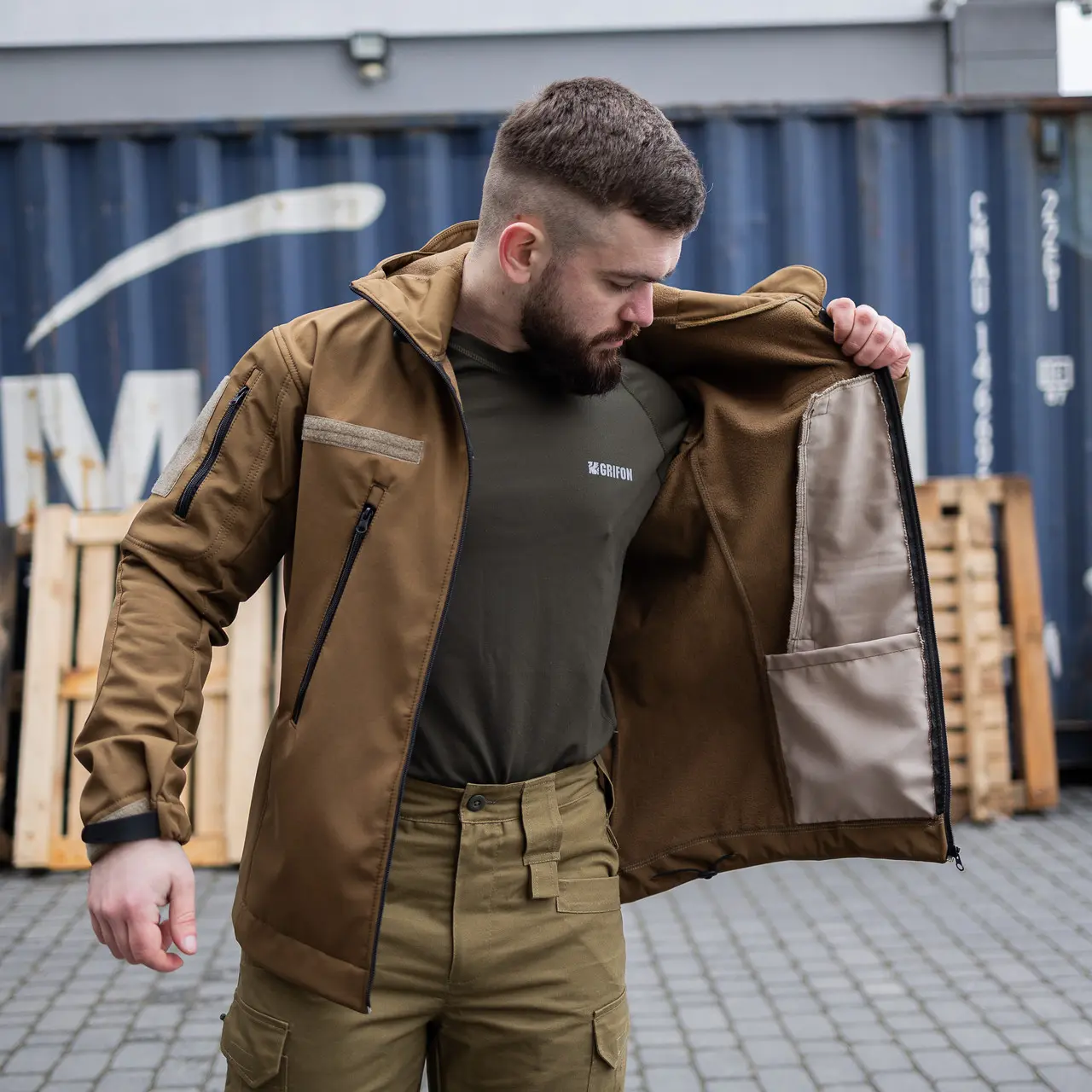 Військова тактична куртка Soft Shell Grifon Койот