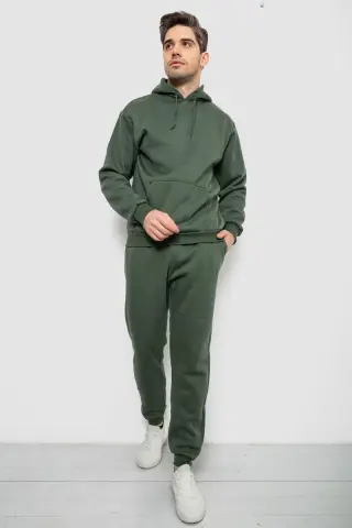 Спортивний костюм чоловічий на флісі, колір хакі, 244R9162