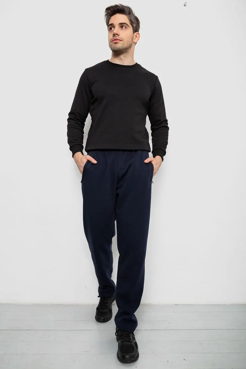 Спорт чоловічі штани на флісі, колір синій, 244R41223