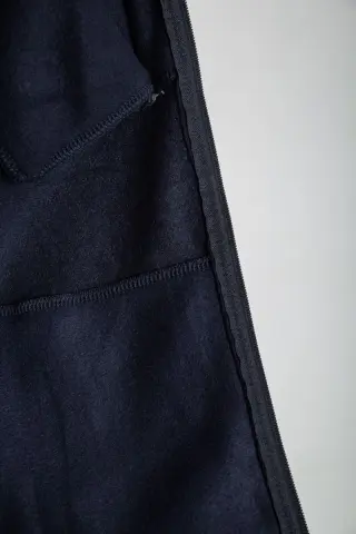 Кофта чоловіча на флісі з капюшоном 244R2563, колір Темно-синій