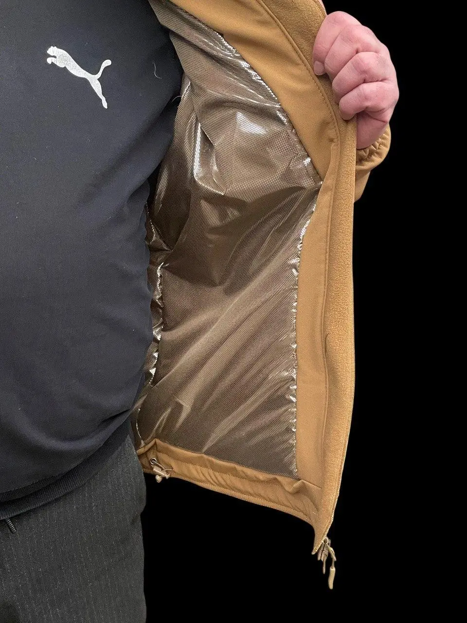 Зимова тактична куртка Soft Shell з утепленням Omni-Heat Койот