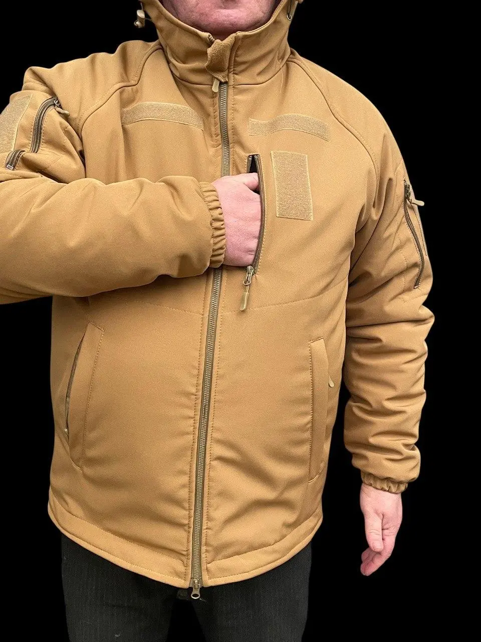 Зимова тактична куртка Soft Shell з утепленням Omni-Heat Койот