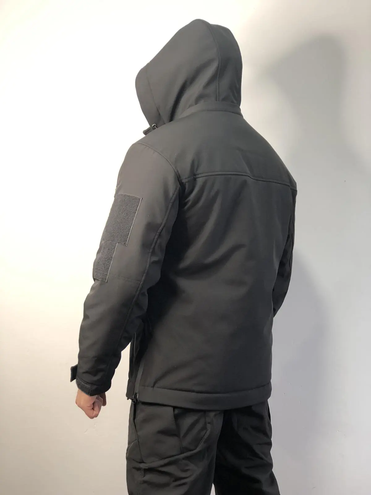 Зимова тактична куртка Soft Shell з утепленням Omni-Heat чорна