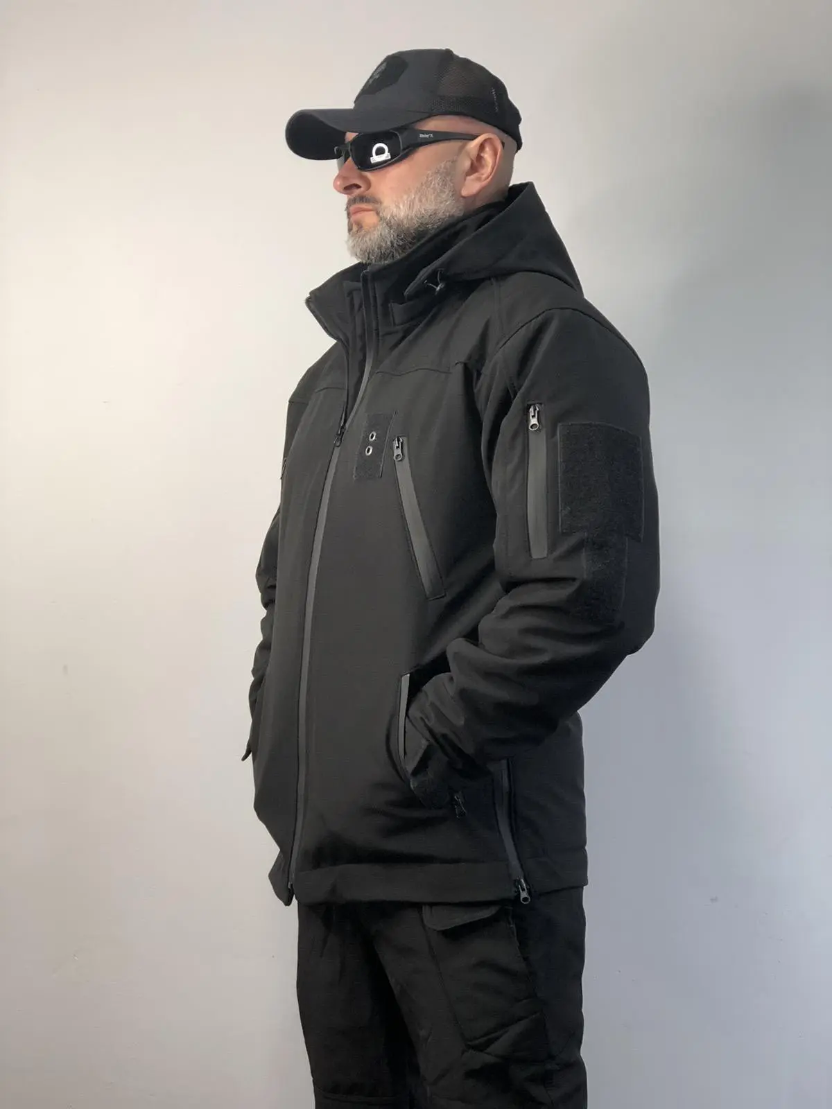 Зимова тактична куртка Soft Shell з утепленням Omni-Heat чорна