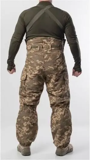 Зимові тактичні штани на підтяжках з утепленням Thermoloft Піксель