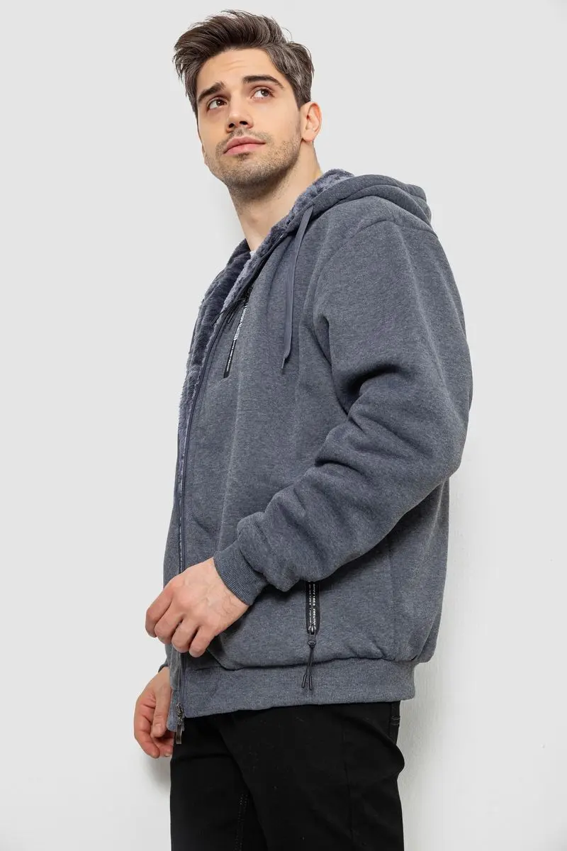 Кофта чоловіча на блискавці 44R2652, колір сірий, 244R2652