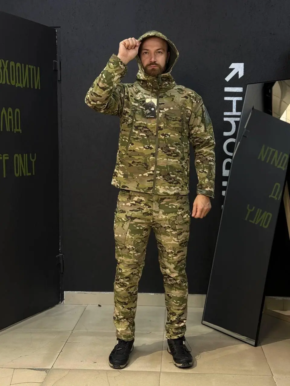 Костюм Утеплений Soft Shell Мультикам на флісі Qutdoor Equipment