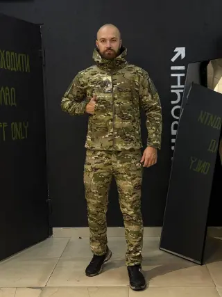 Tactical Softshell Suit Insulated on Fleece Multicam