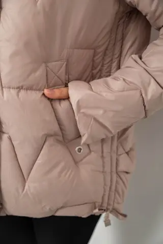 Куртка жіноча зимова коротка, колір мокко, 244R865
