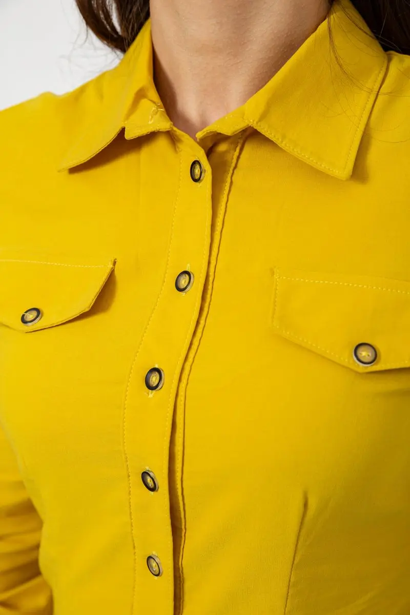 Сорочка жіноча однотонна, колір гірчичний, 230R068