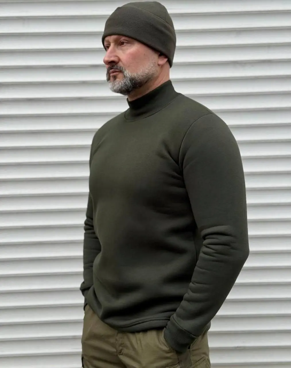 Tactical sweatshirt with fleece Olive