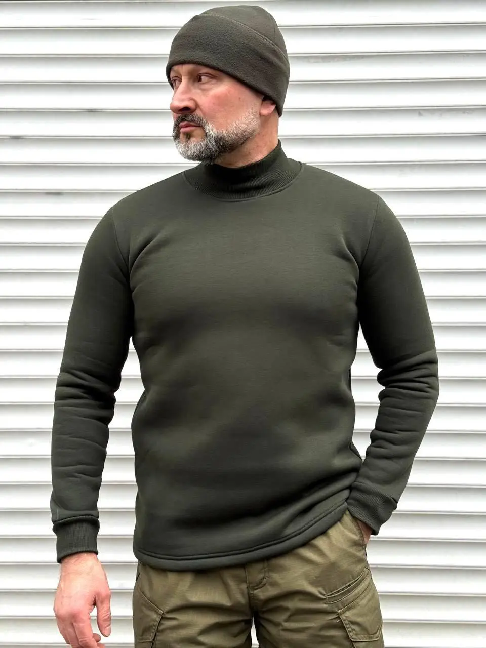Tactical sweatshirt with fleece Olive