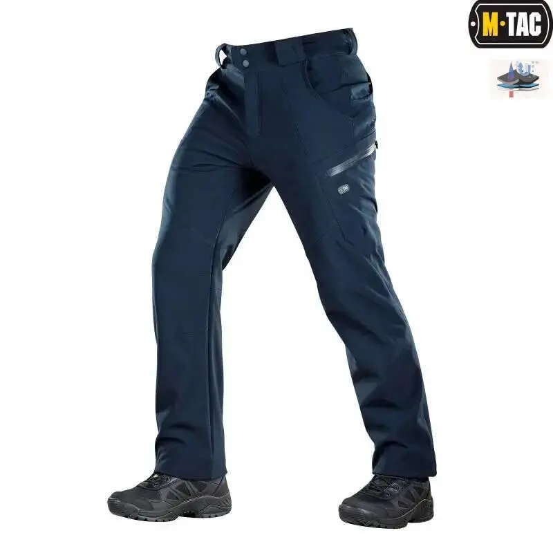Штани тактичні зимові M-Tac Soft Shell Winter Dark Navy Blue