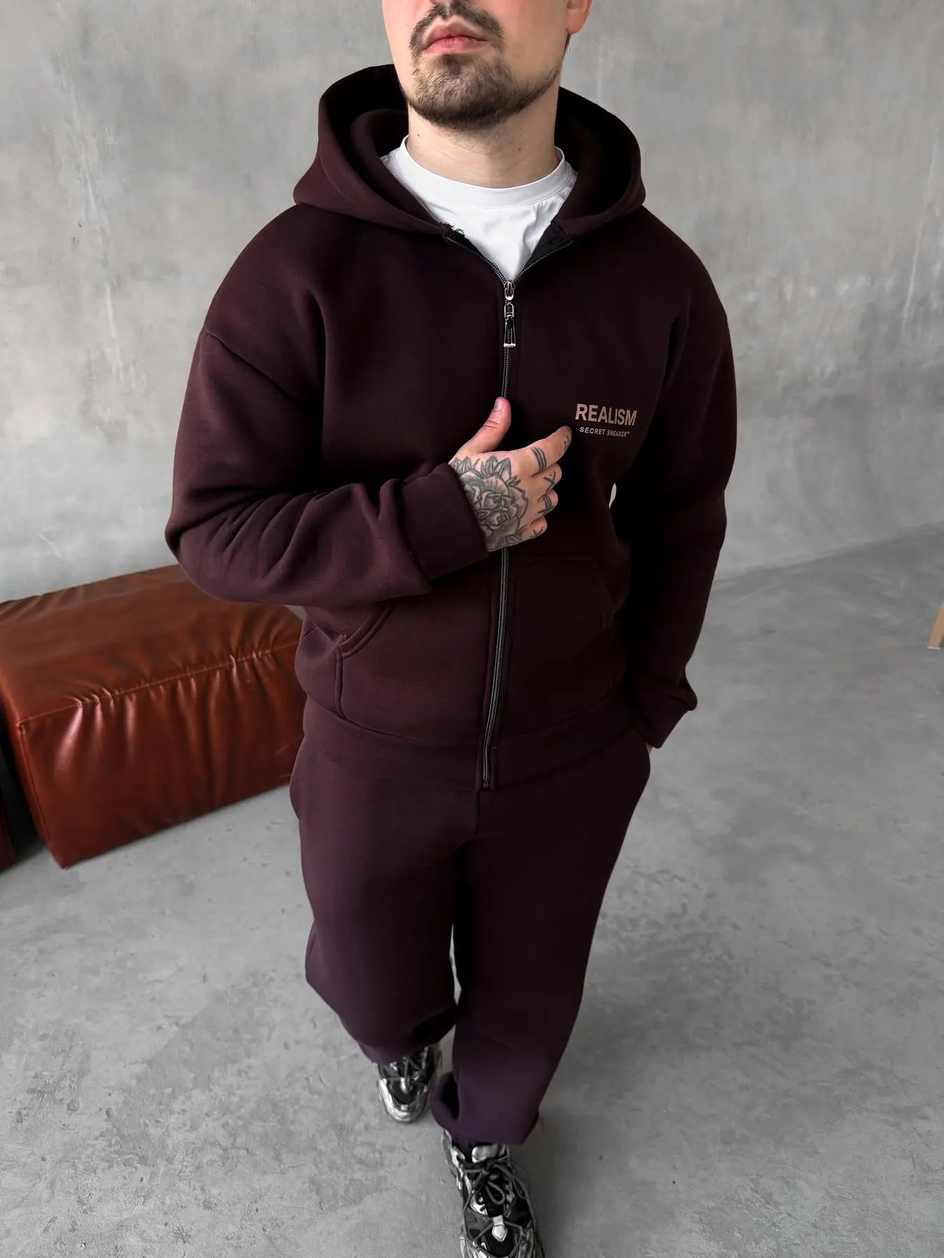 Realism Print Suit (Chocolate Base)