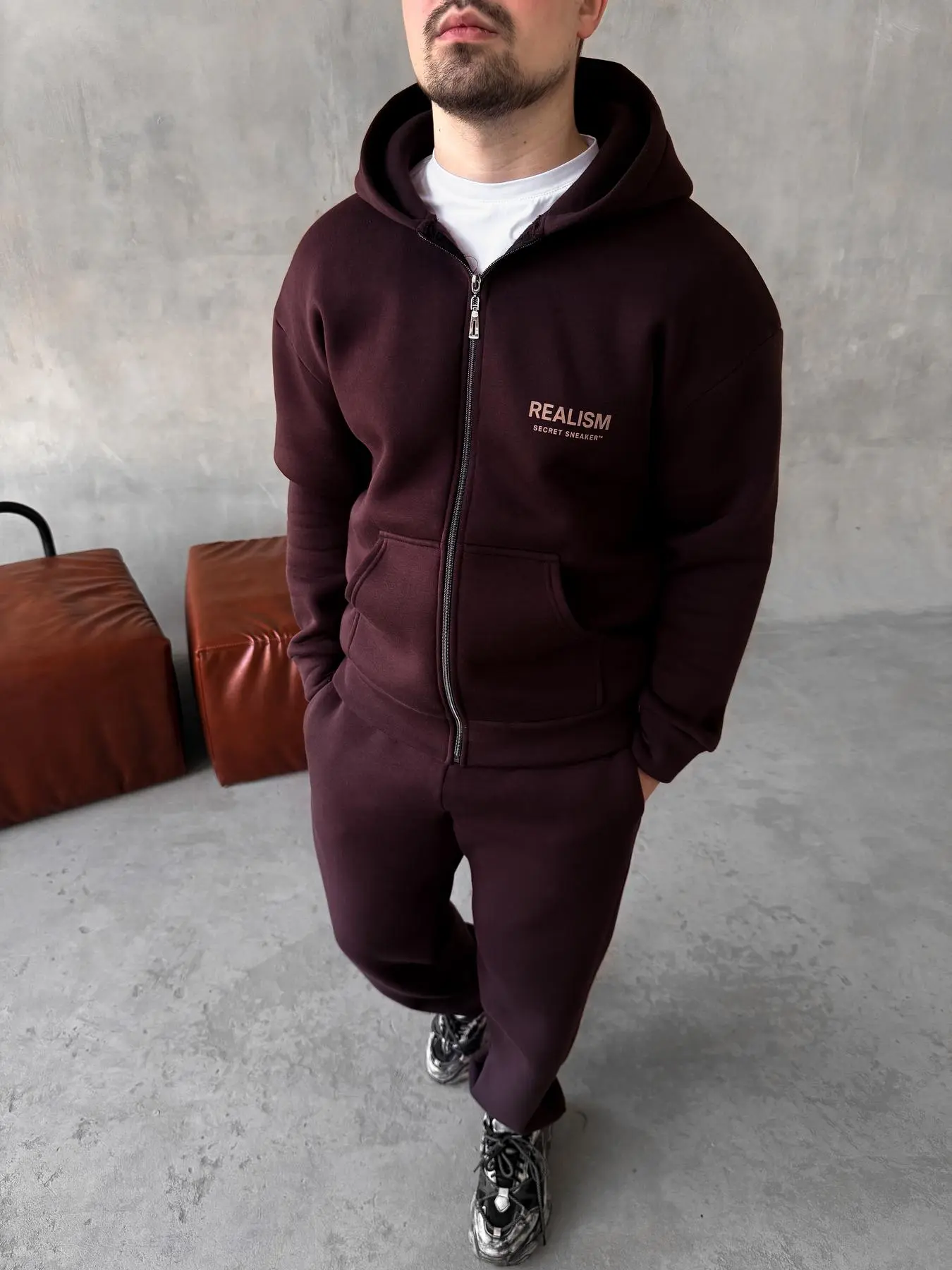 Realism Print Suit (Chocolate Base)