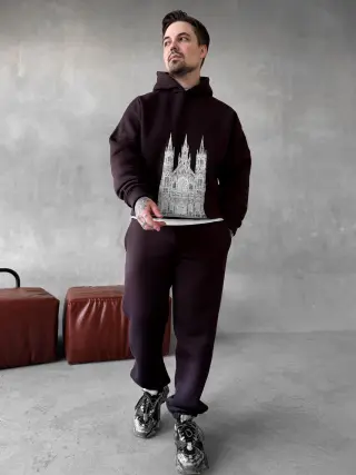 Худи штаны шоколад принт башня