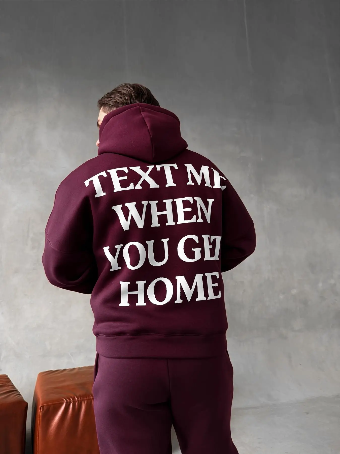 Худи штаны бордо text me