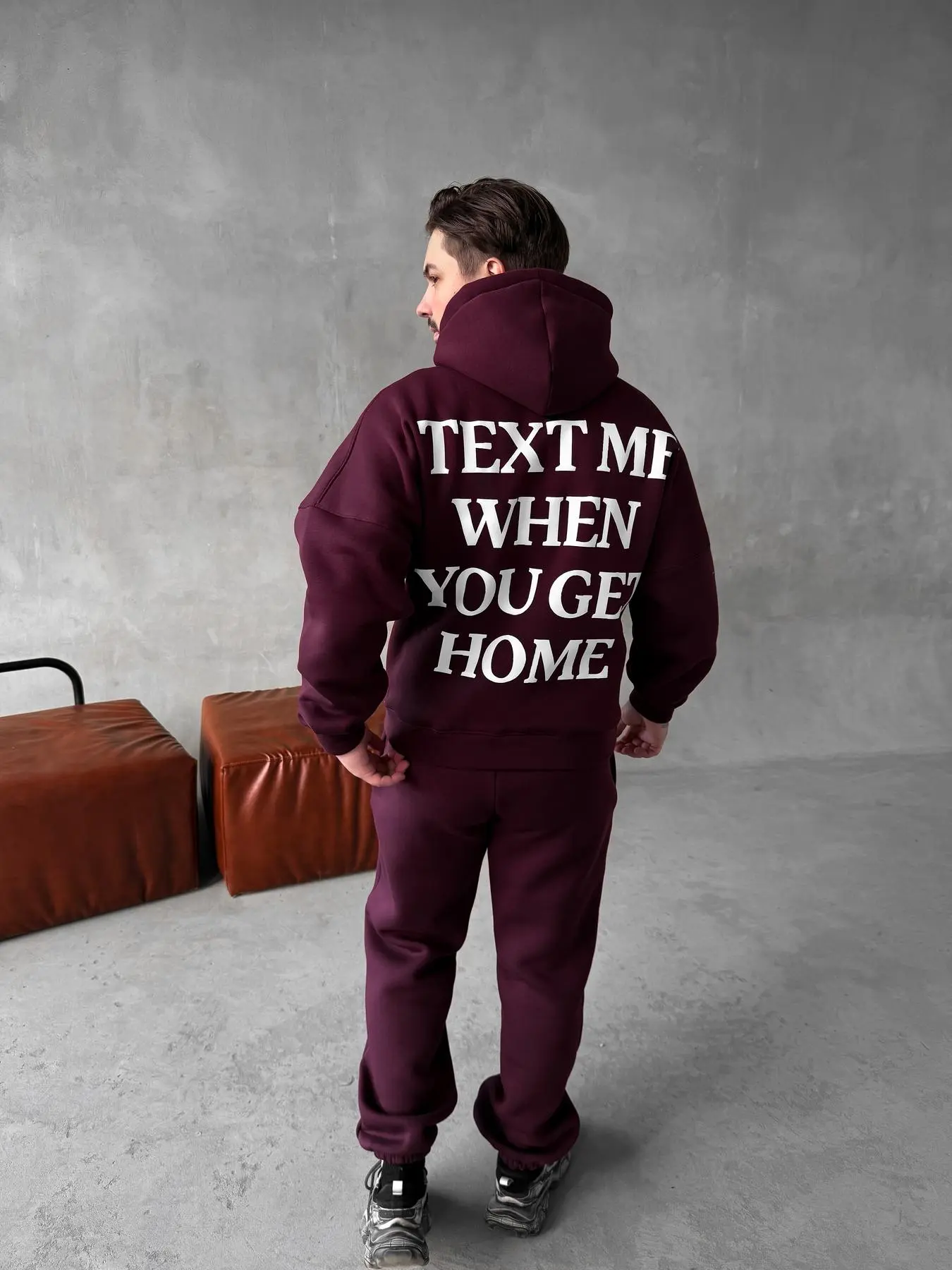 Худи штаны бордо text me