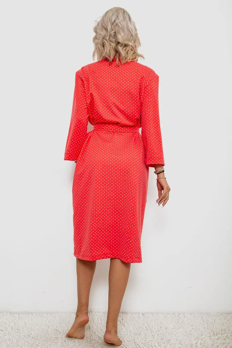 Халат жіночий домашній в горошок, колір кораловий, 257R334