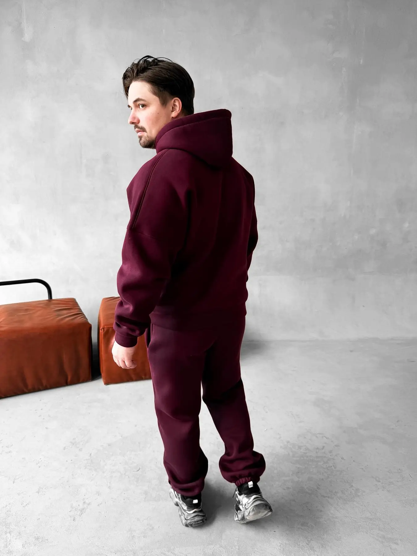 Burgundy Hoodie Suit