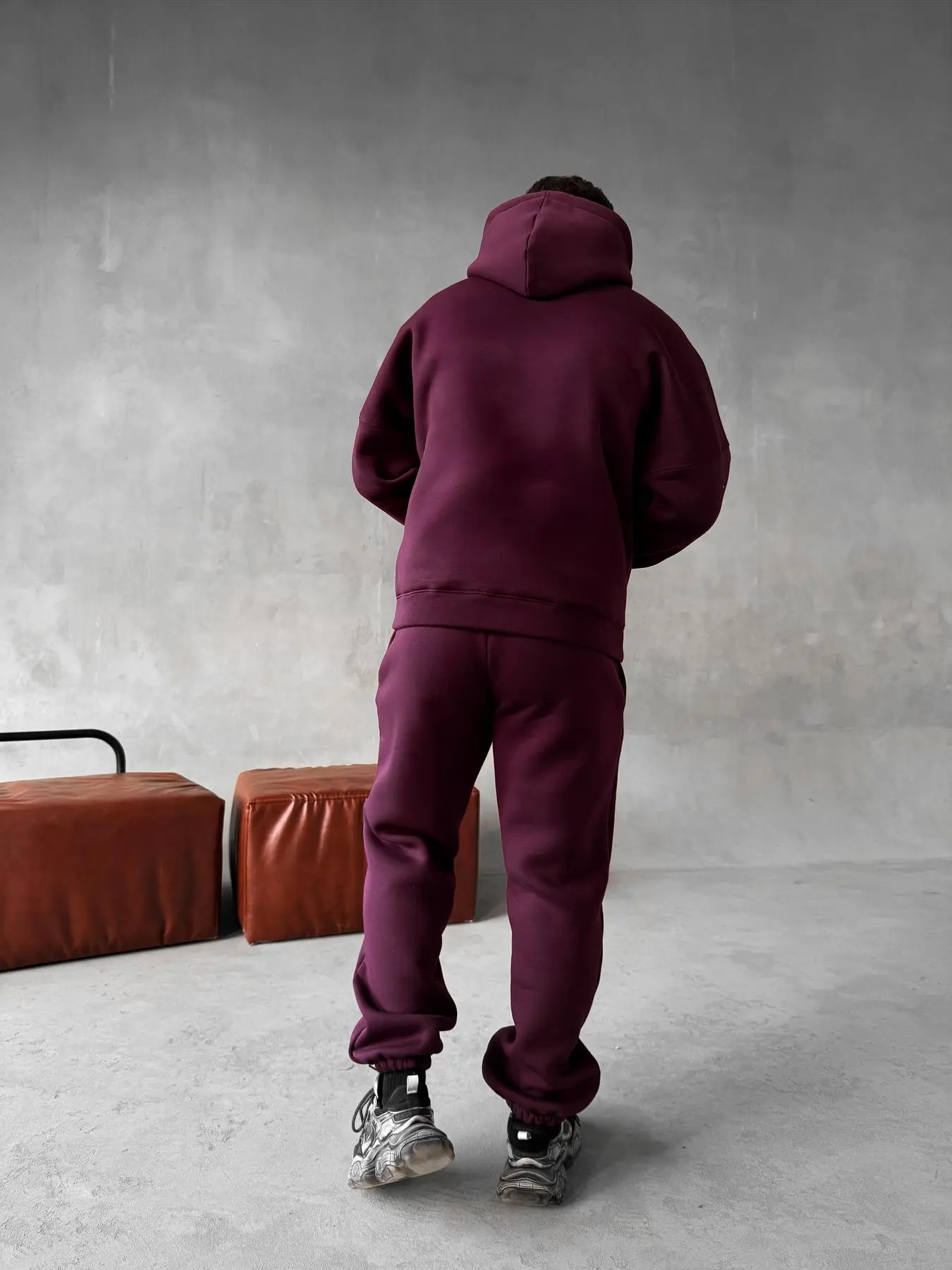 Burgundy Hoodie Suit