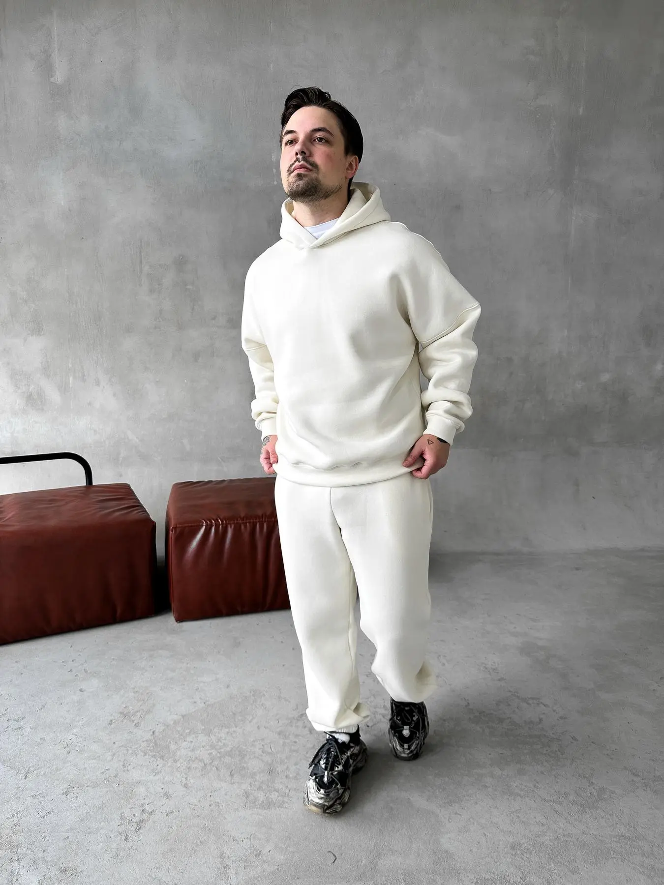 Milk Hoodie Suit