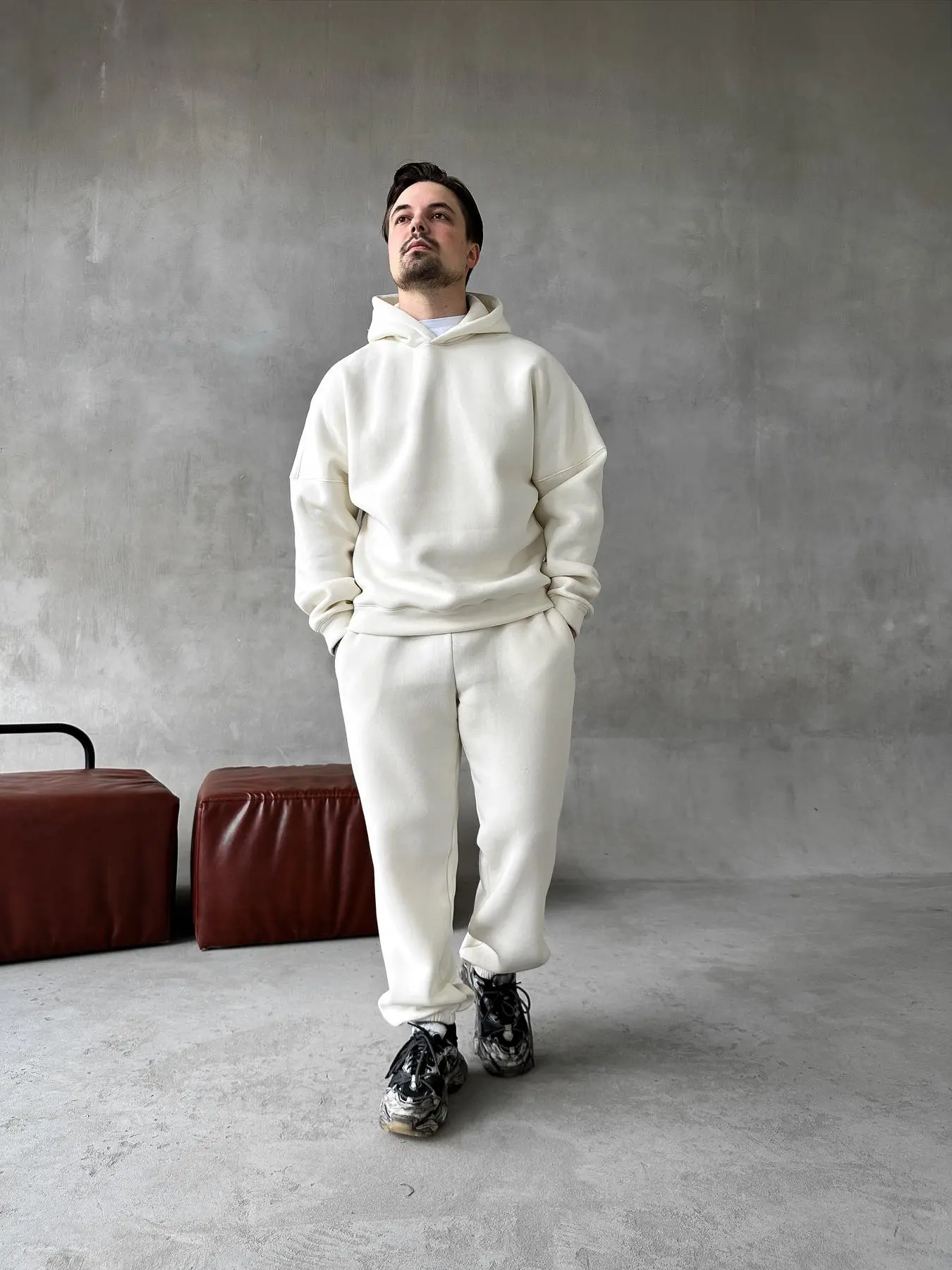 Milk Hoodie Suit