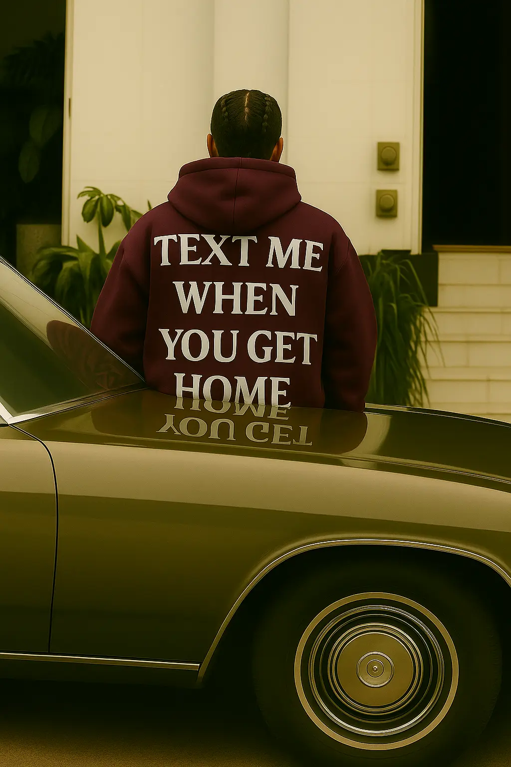 Худи бордо принт text me