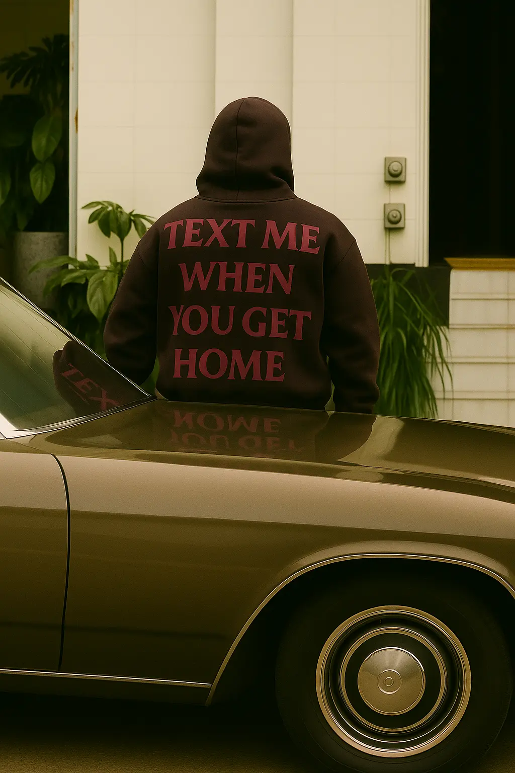 Худи шоколад принт text me