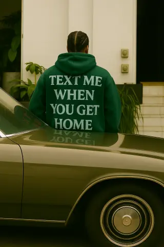 Худі зелений принт text me