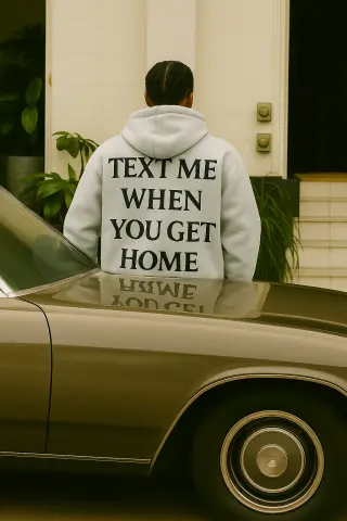 Худі сірий принт text me