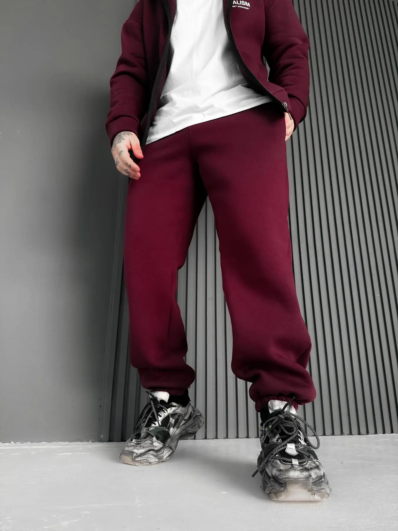 Fleece pants burgundy