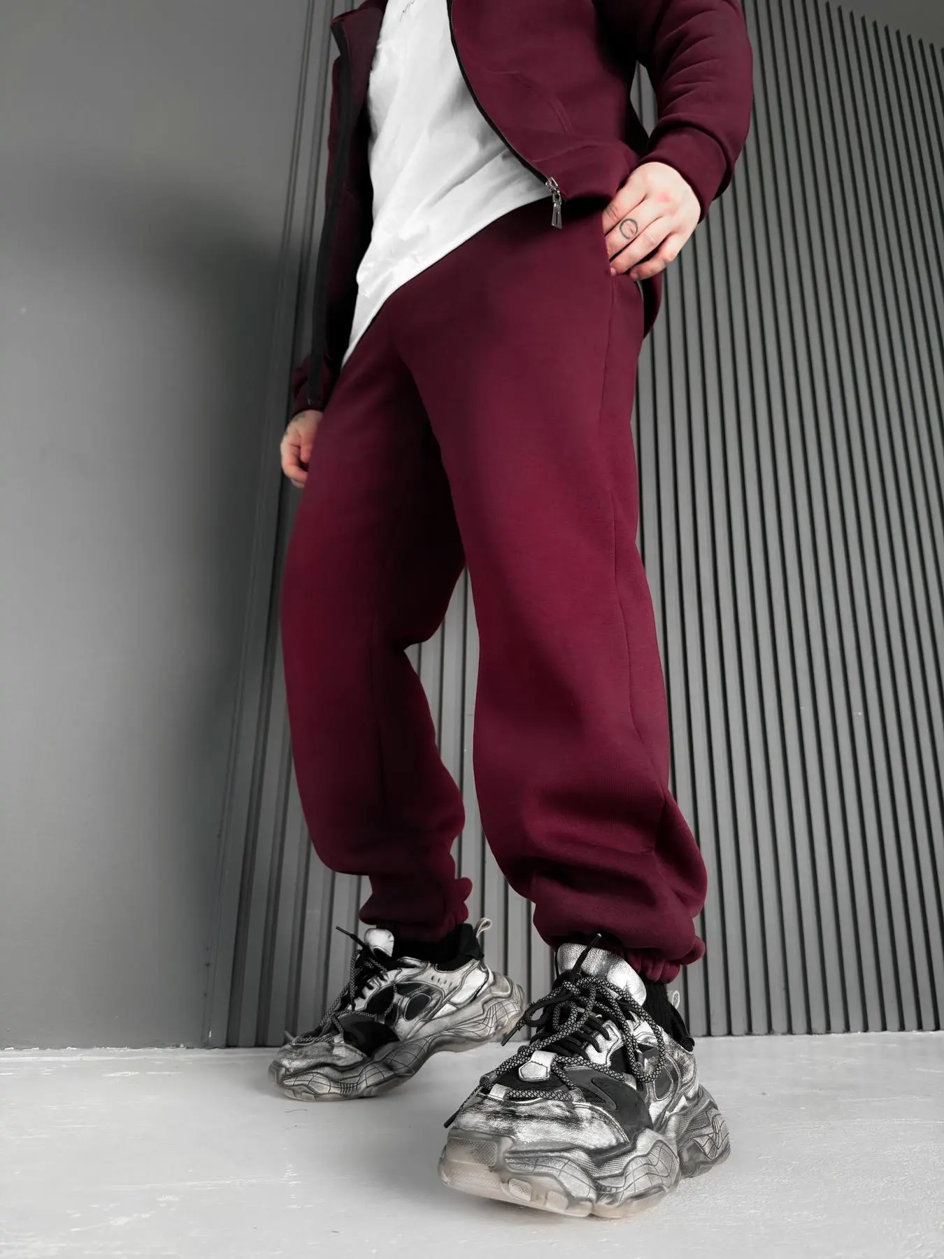 Fleece pants burgundy