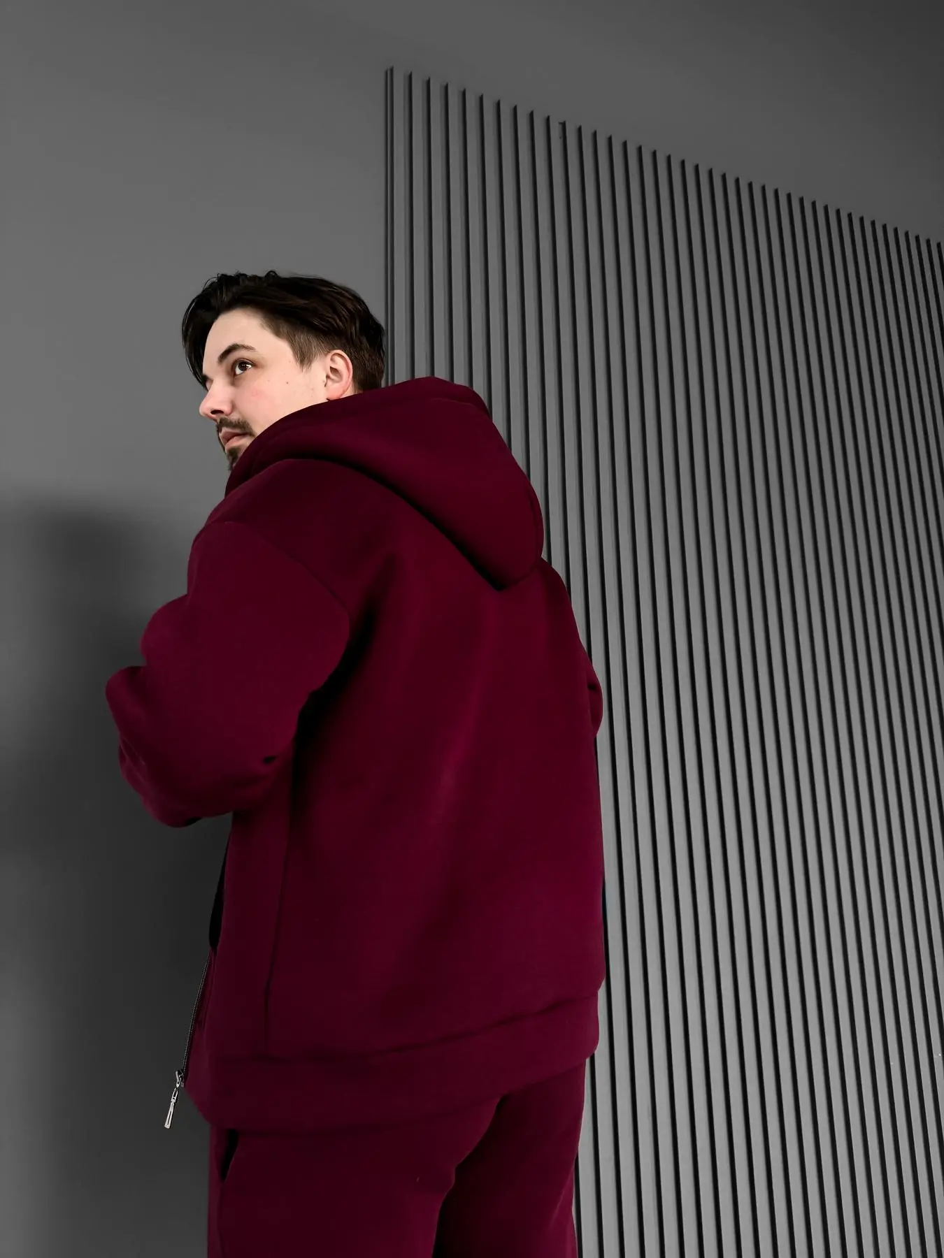 Maroon Zip-Up Hoodie Base