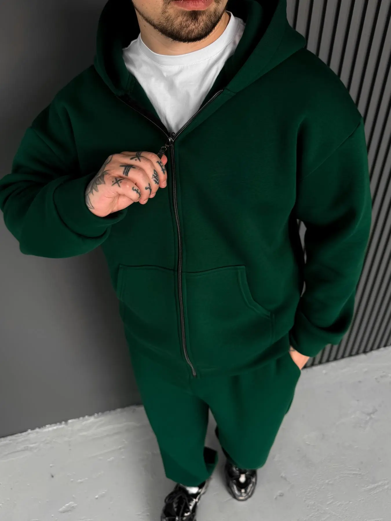 Green Base Zip Hoodie