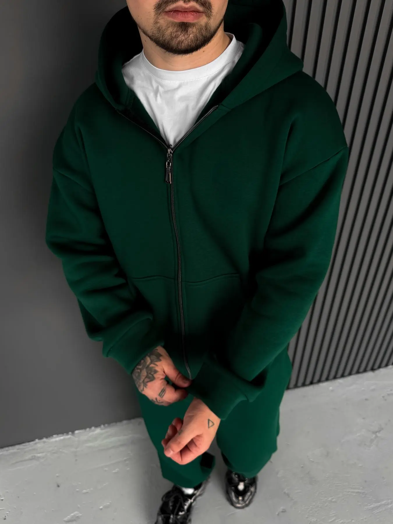 Green Base Zip Hoodie