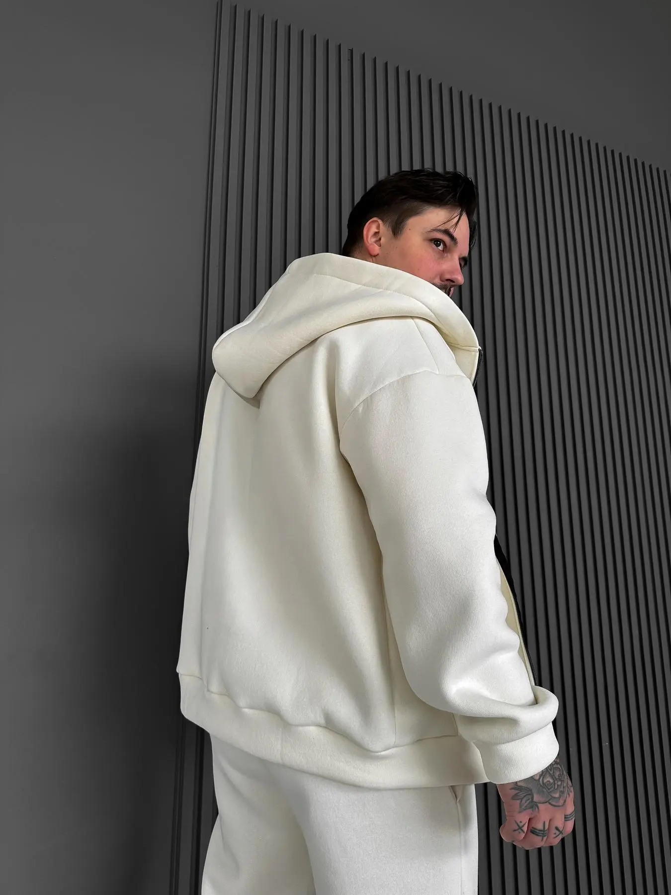 Milk Base Zip Hoodie
