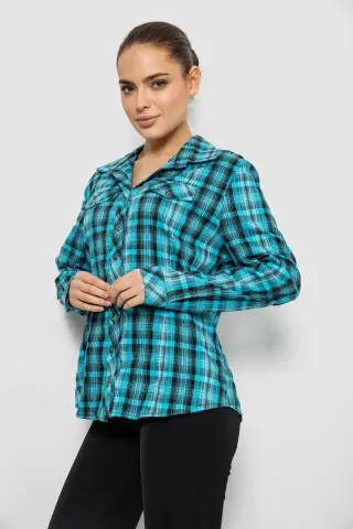 Сорочка жіноча повсякденна, колір бірюзовий, 230R064