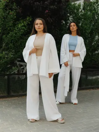 Tuscany White Palazzo Pants