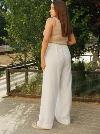 Tuscany White Palazzo Pants