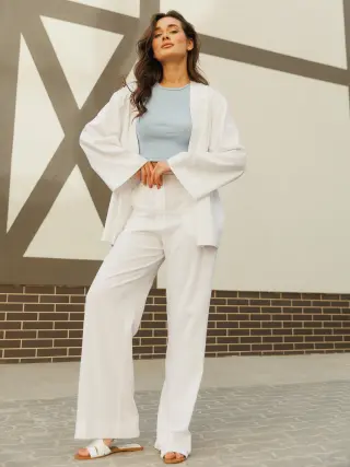 Tuscany White Palazzo Pants