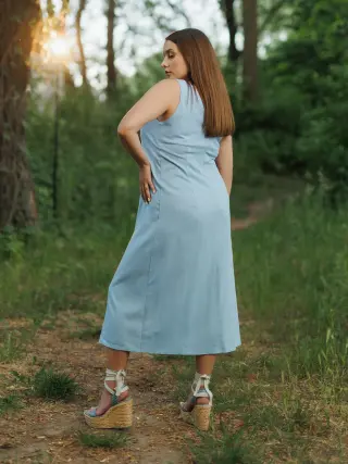 Сукня з льону Елен блакитна