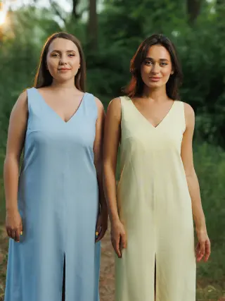 Сукня з льону Елен блакитна