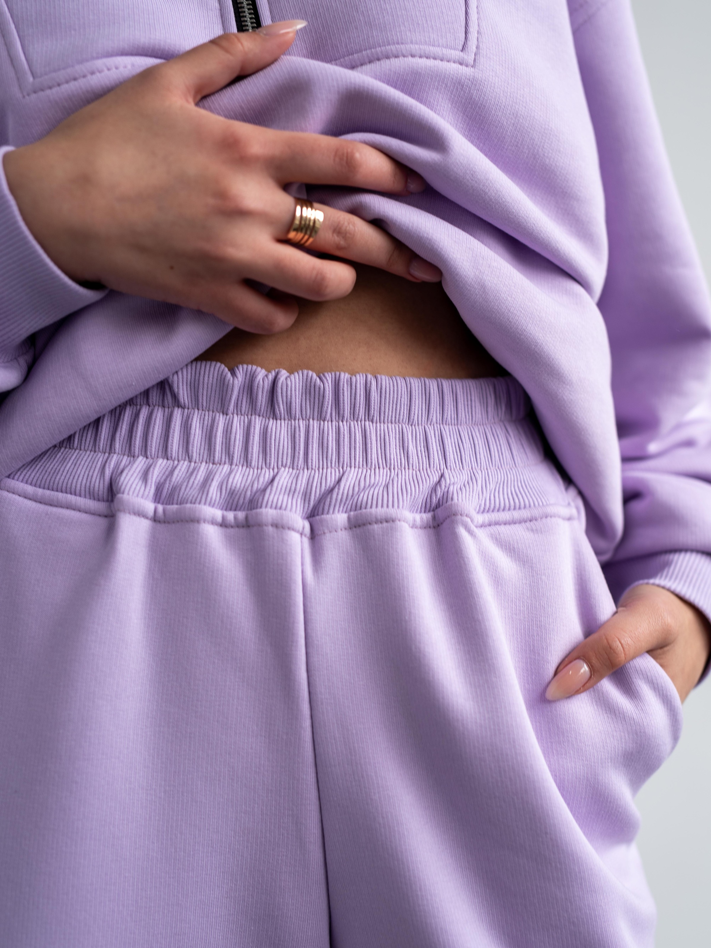 Спортивный костюм из трикотажа женский ZIPPER REVER сиреневый