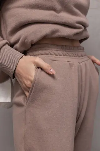 Спортивний костюм з тринитки жіночий ZIPPER REVER темно-бежевий