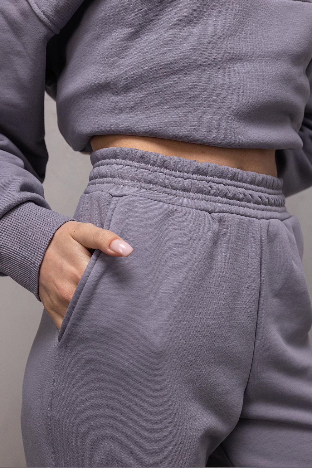Спортивный костюм из трикотажа женский ZIPPER REVER темно-серый