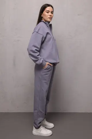 Спортивний костюм з тринитки жіночий ZIPPER REVER темно-сірий