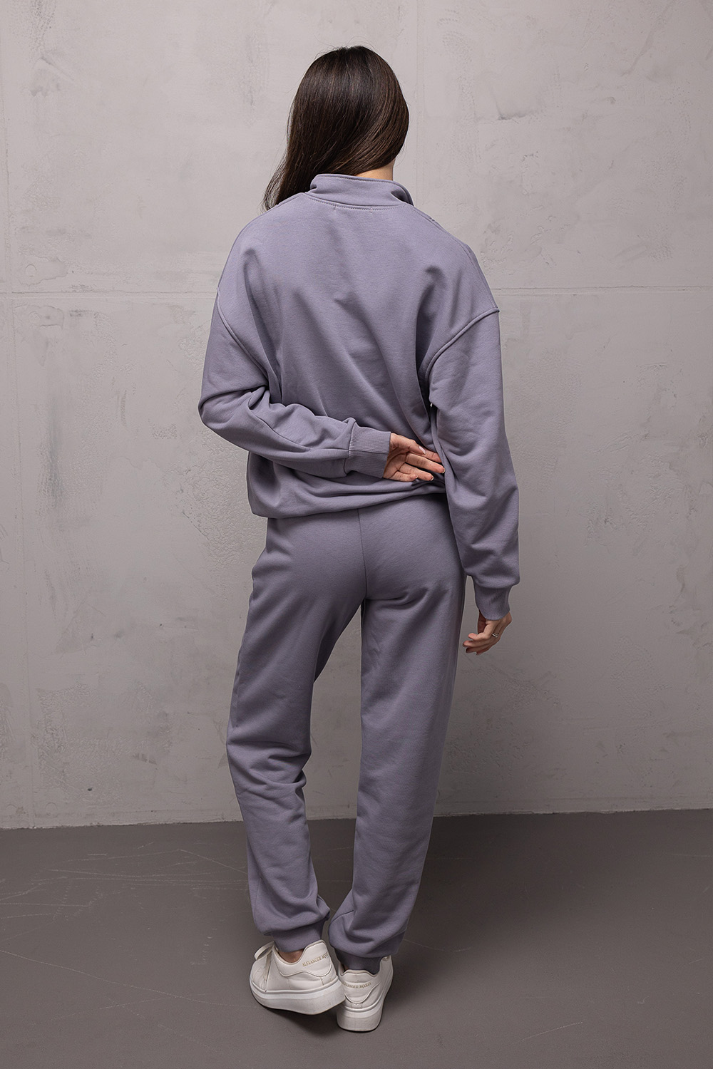 Спортивный костюм из трикотажа женский ZIPPER REVER темно-серый