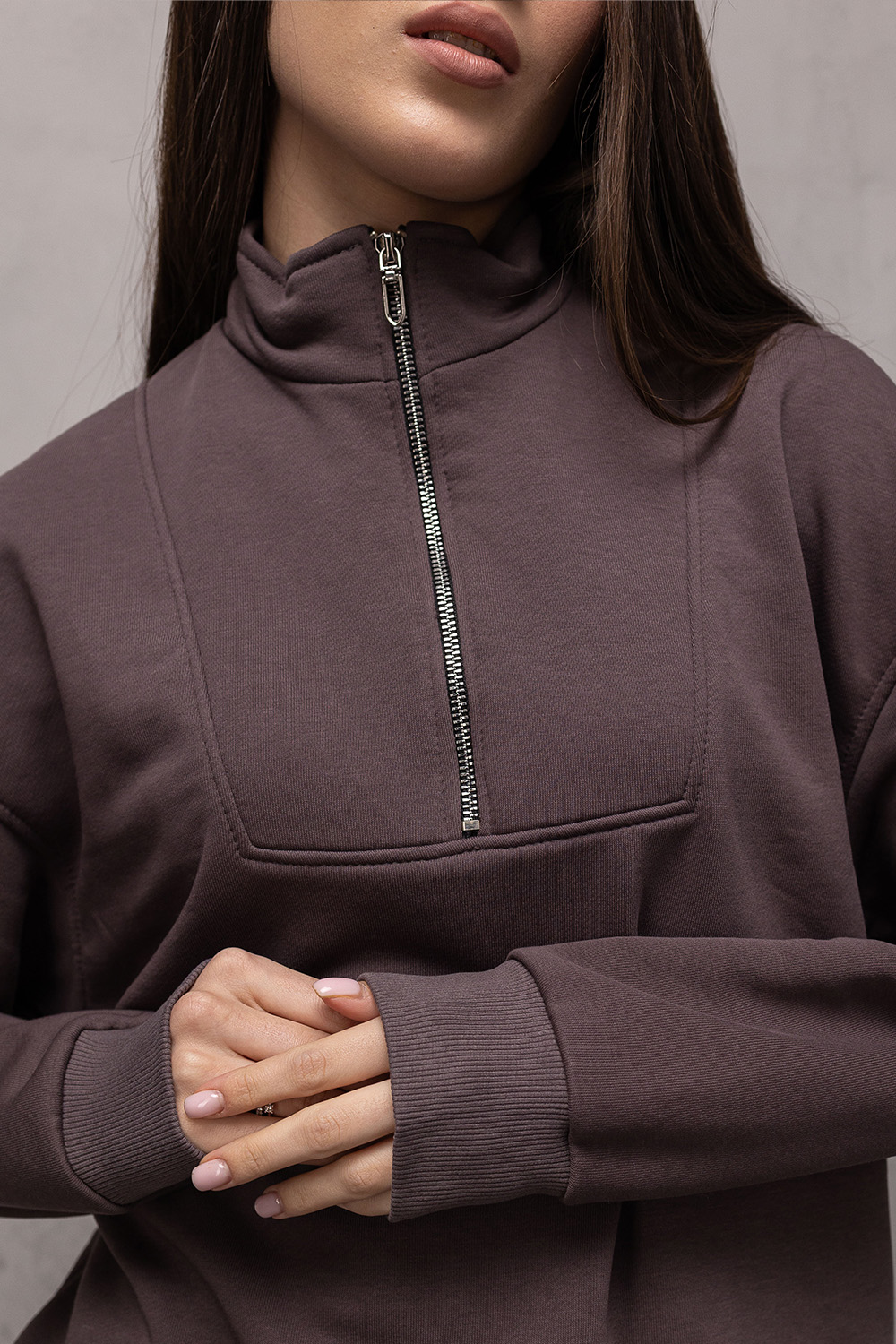 Спортивный костюм из трикотажа женский ZIPPER REVER шоколад